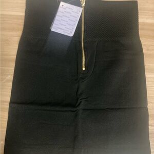 NEW L XL mini skirt Connection 18 Shapewear black Fits Size 10-14 Spandex Zip
